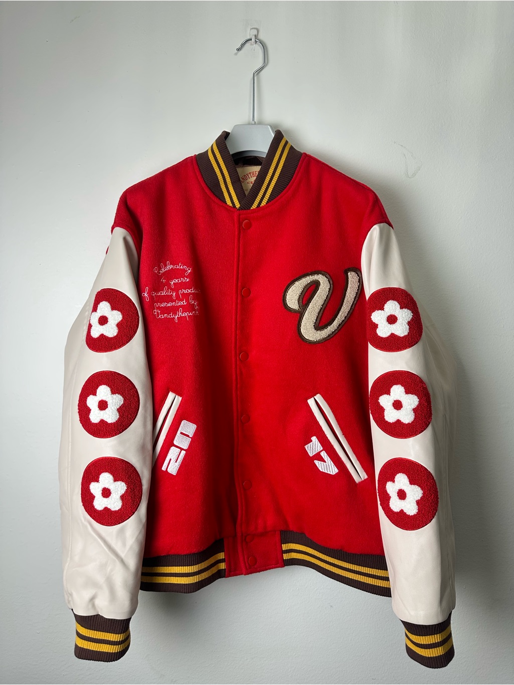 Vandythepink & Co. Burger Varsity Bomber Jacket